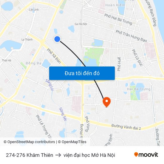 274-276 Khâm Thiên to viện đại học Mở Hà Nội map