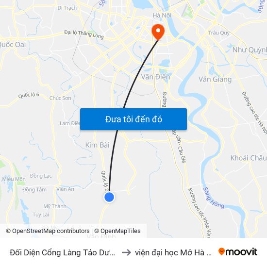 Đối Diện Cổng Làng Tảo Dương to viện đại học Mở Hà Nội map