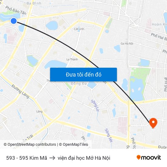 593 - 595 Kim Mã to viện đại học Mở Hà Nội map