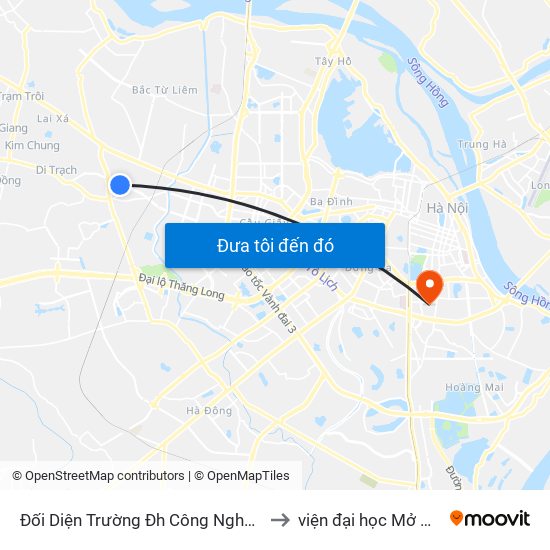 Đối Diện Trường Đh Công Nghệ Đông Á to viện đại học Mở Hà Nội map