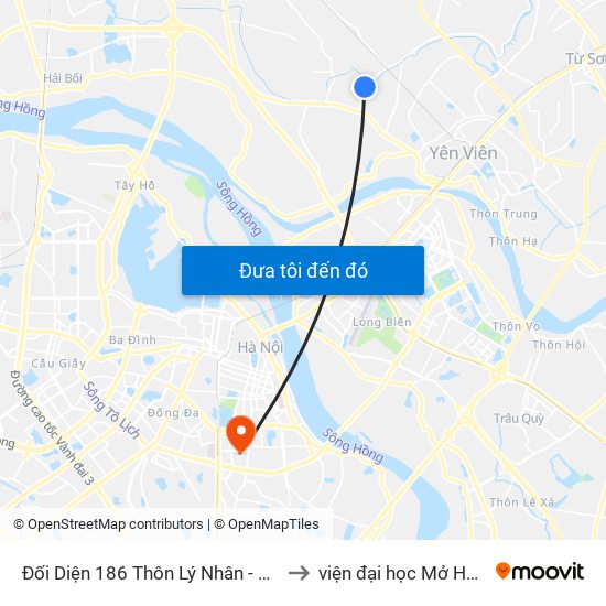 Đối Diện 186 Thôn Lý Nhân - Dục Tú to viện đại học Mở Hà Nội map