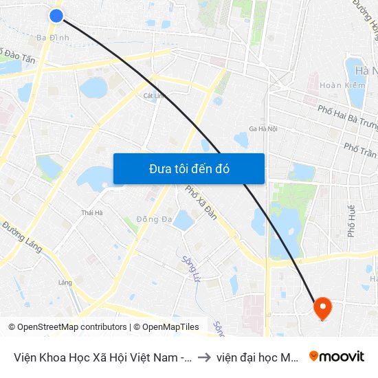 Viện Khoa Học Xã Hội Việt Nam - Số 1 Liễu Giai to viện đại học Mở Hà Nội map