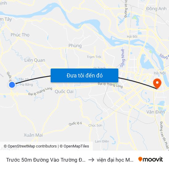 Trước 50m Đường Vào Trường Đh Fpt, Hòa Lạc to viện đại học Mở Hà Nội map