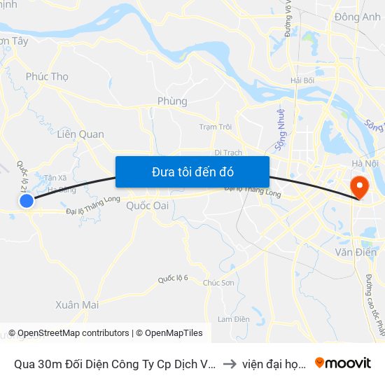 Qua 30m Đối Diện Công Ty Cp Dịch Vụ Bảo Vệ Kcn Cao Hòa Lạc - Ql21 to viện đại học Mở Hà Nội map