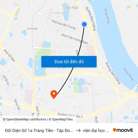 Đối Diện Số 1a Tràng Tiền - Tập Đoàn Hóa Chất Việt Nam to viện đại học Mở Hà Nội map