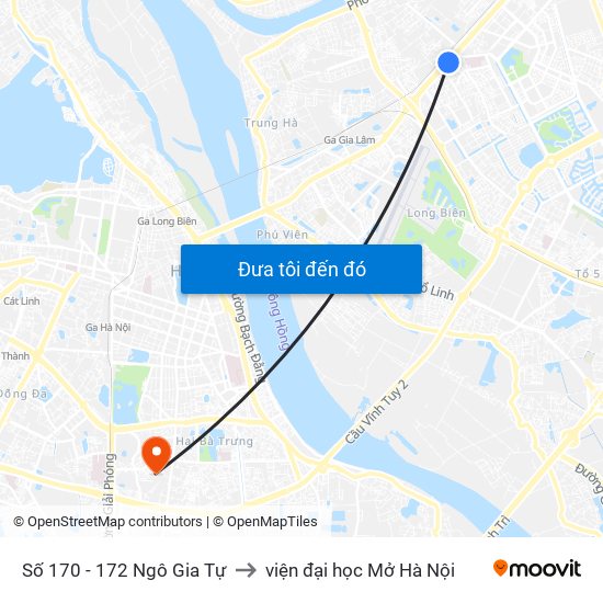 Số 170 - 172 Ngô Gia Tự to viện đại học Mở Hà Nội map