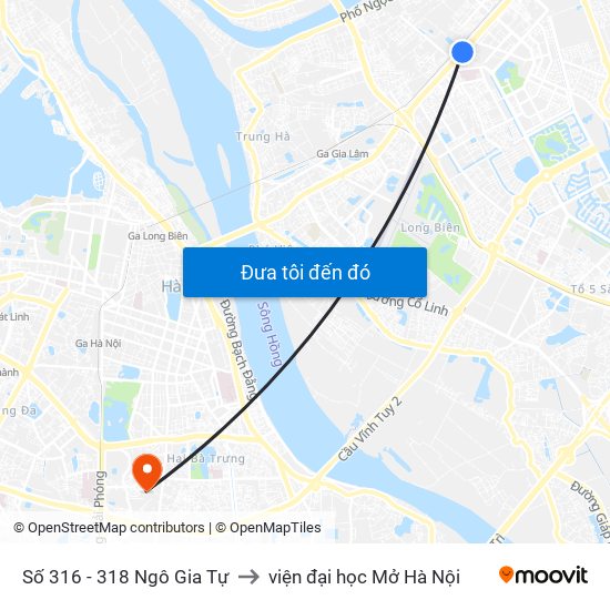 Số 316 - 318 Ngô Gia Tự to viện đại học Mở Hà Nội map