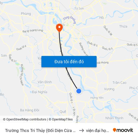 Trường Thcs Tri Thủy (Đối Diện Cừa Hàng Gas Thịnh Thơm) - Dt428 to viện đại học Mở Hà Nội map