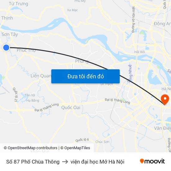 Số 87 Phố Chùa Thông to viện đại học Mở Hà Nội map