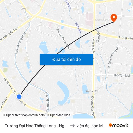 Trường Đại Học Thăng Long - Nghiêm Xuân Yêm to viện đại học Mở Hà Nội map