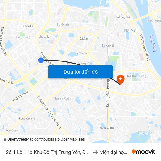 Số 1 Lô 11b Khu Đô Thị Trung Yên, Đường Trung Yên 10 - Trung Hòa to viện đại học Mở Hà Nội map