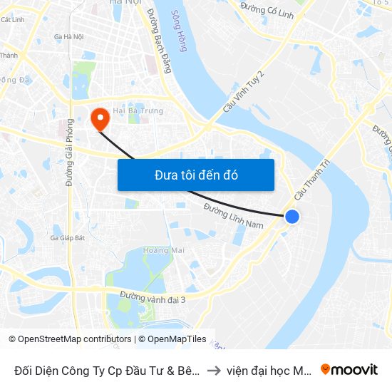 Đối Diện Công Ty Cp Đầu Tư & Bê Tông Thịnh Liệt to viện đại học Mở Hà Nội map