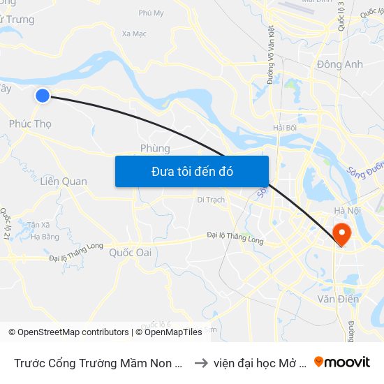 Trước Cổng Trường Mầm Non Võng Xuyên to viện đại học Mở Hà Nội map