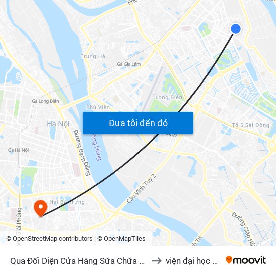 Qua Đối Diện Cửa Hàng Sữa Chữa Xe Máy Hùng Phi 30m to viện đại học Mở Hà Nội map