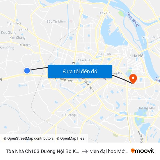 Tòa Nhà Ch103 Đường Nội Bộ Kđt Spendora to viện đại học Mở Hà Nội map