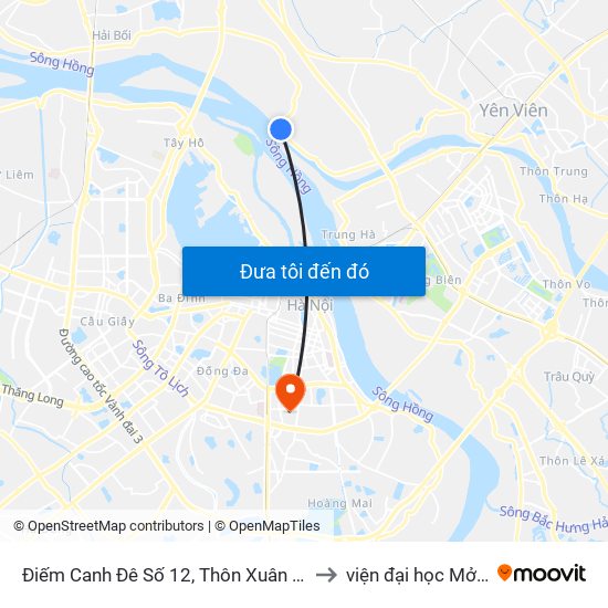 Điếm Canh Đê Số 12, Thôn Xuân Canh- Đê 406 to viện đại học Mở Hà Nội map