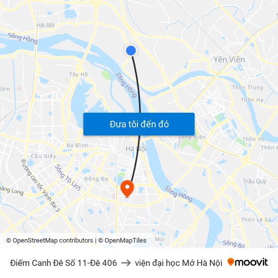Điếm Canh Đê Số 11-Đê 406 to viện đại học Mở Hà Nội map