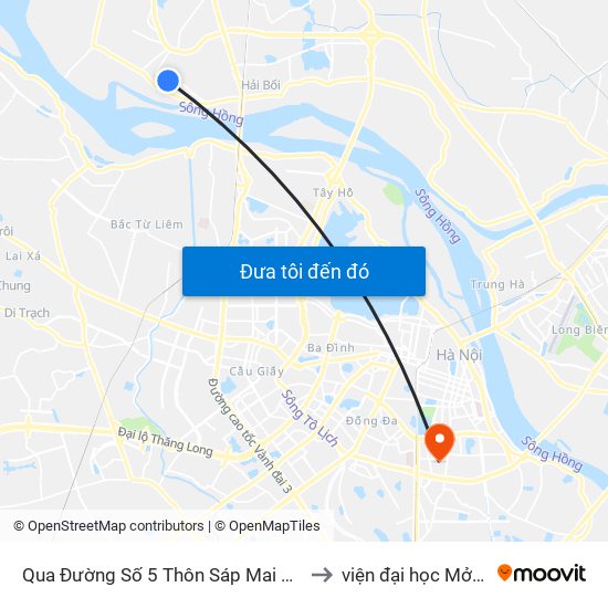 Qua Đường Số 5 Thôn Sáp Mai Khoảng 30m to viện đại học Mở Hà Nội map