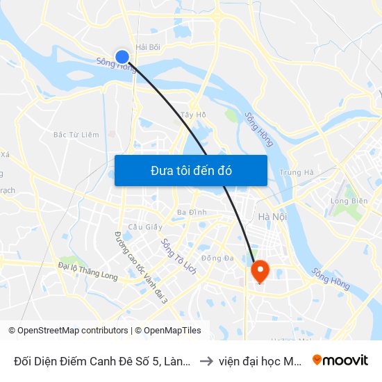 Đối Diện Điếm Canh Đê Số 5, Làng Chài Võng La to viện đại học Mở Hà Nội map