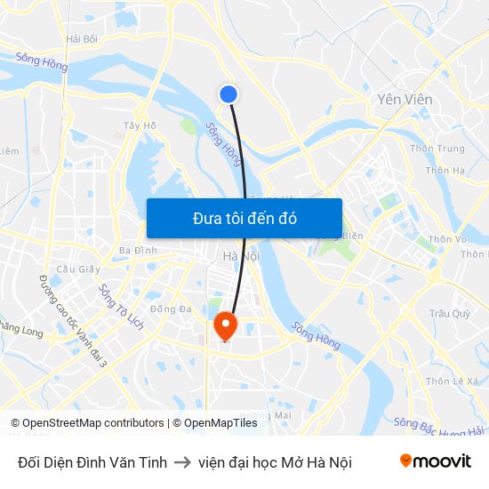 Đối Diện Đình Văn Tinh to viện đại học Mở Hà Nội map
