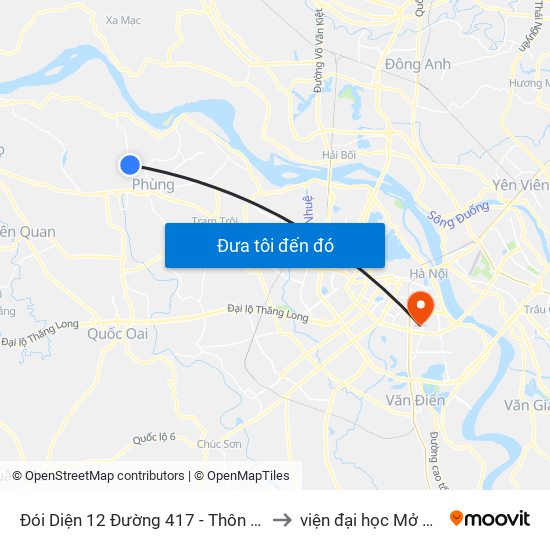 Đói Diện 12 Đường 417 - Thôn La Thạch to viện đại học Mở Hà Nội map