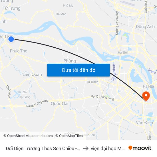 Đối Diện Trường Thcs Sen Chiều - Xã Sen Phương to viện đại học Mở Hà Nội map