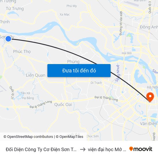 Đối Diện Công Ty Cơ Điện Sơn Tây - Cổng Ô to viện đại học Mở Hà Nội map