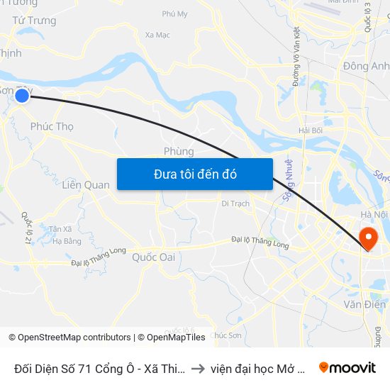 Đối Diện Số 71 Cổng Ô - Xã Thiều Xuân to viện đại học Mở Hà Nội map