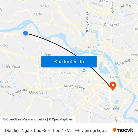 Đối Diện Ngã 3 Chợ Đê - Thôn 4 - Vân Nam - Phúc Thọ to viện đại học Mở Hà Nội map