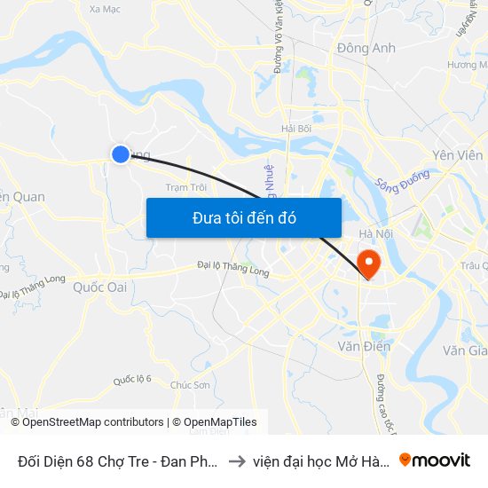 Đối Diện 68 Chợ Tre - Đan Phượng to viện đại học Mở Hà Nội map