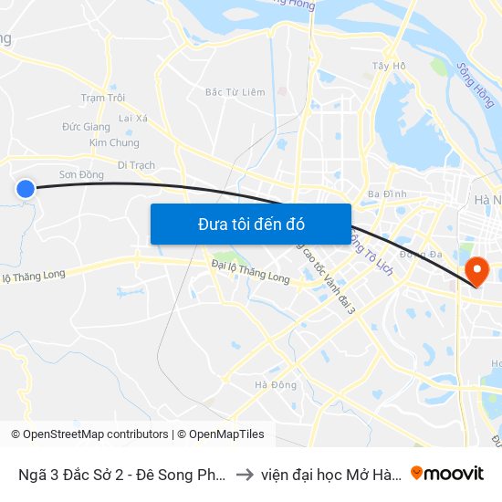 Ngã 3 Đắc Sở 2 - Đê Song Phương to viện đại học Mở Hà Nội map