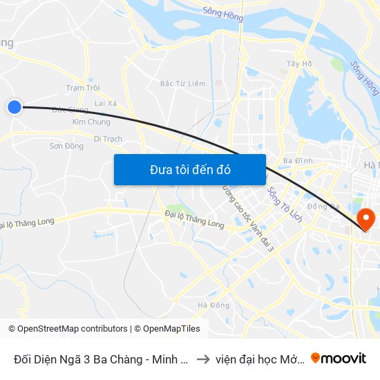 Đối Diện Ngã 3 Ba Chàng - Minh Khai, Cát Quế to viện đại học Mở Hà Nội map