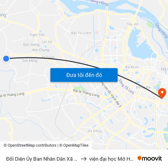Đối Diện Ủy Ban Nhân Dân Xã Yên Sở to viện đại học Mở Hà Nội map