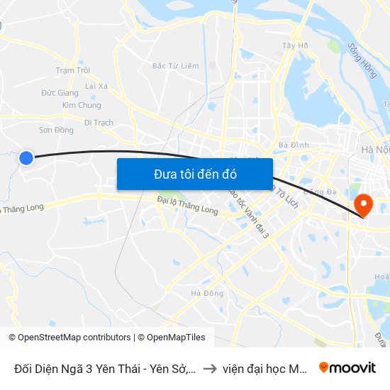 Đối Diện Ngã 3 Yên Thái - Yên Sở, Song Phương to viện đại học Mở Hà Nội map