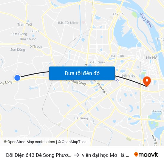 Đối Diện 643 Đê Song Phương to viện đại học Mở Hà Nội map