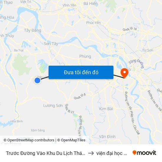 Trước Đường Vào Khu Du Lịch Thác Bạc Suối Sao 30m to viện đại học Mở Hà Nội map