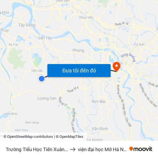 Trường Tiểu Học Tiến Xuân A to viện đại học Mở Hà Nội map