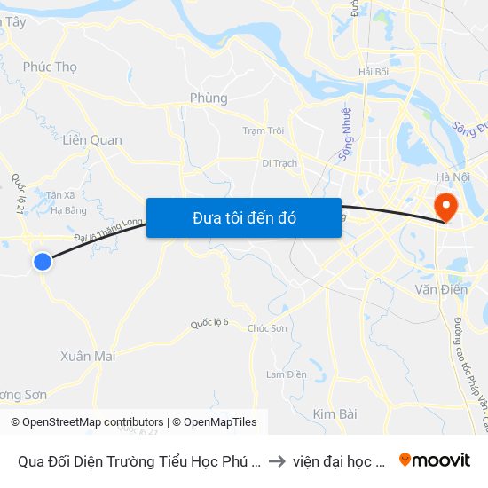Qua Đối Diện Trường Tiểu Học Phú Cát 50m - Xã Phú Cát to viện đại học Mở Hà Nội map