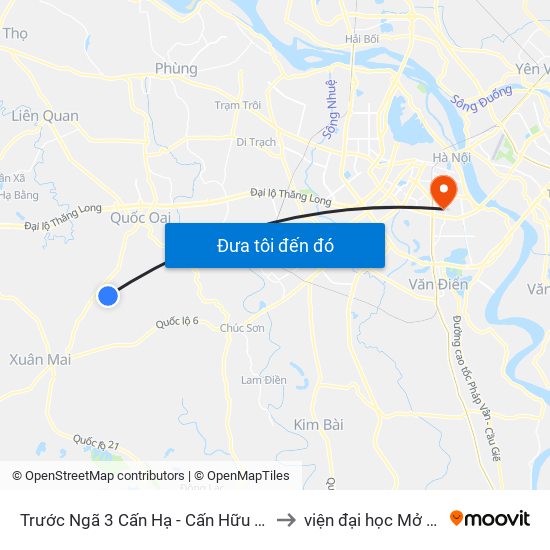 Trước Ngã 3 Cấn Hạ - Cấn Hữu - Quốc Oai to viện đại học Mở Hà Nội map