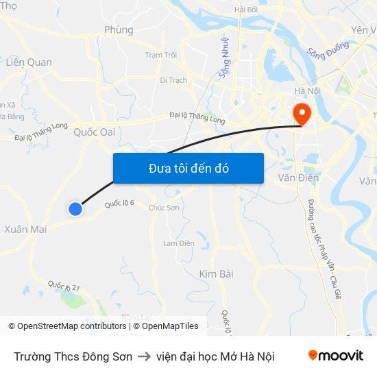 Trường Thcs Đông Sơn to viện đại học Mở Hà Nội map