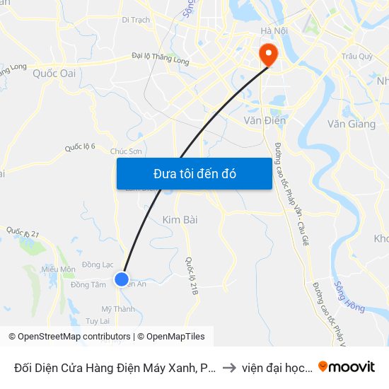 Đối Diện Cửa Hàng Điện Máy Xanh, Phú Lâm, Mỹ Đức - Tỉnh Lộ 429 to viện đại học Mở Hà Nội map