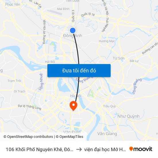 106 Khối Phố Nguyên Khê, Đông Anh to viện đại học Mở Hà Nội map