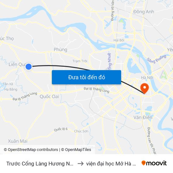 Trước Cổng Làng Hương Ngải to viện đại học Mở Hà Nội map
