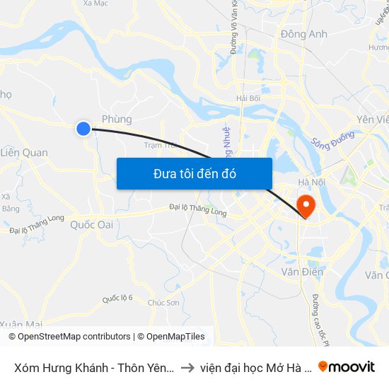 Xóm Hưng Khánh - Thôn Yên Dục to viện đại học Mở Hà Nội map