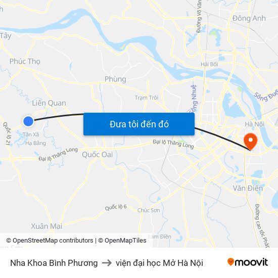Nha Khoa Bình Phương to viện đại học Mở Hà Nội map