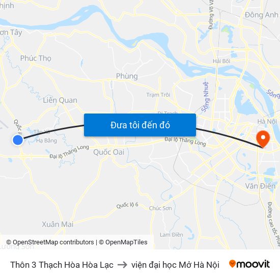 Thôn 3 Thạch Hòa Hòa Lạc to viện đại học Mở Hà Nội map