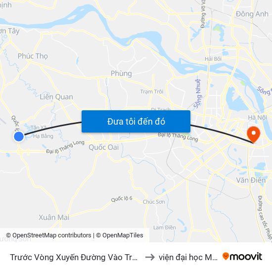 Trước Vòng Xuyến Đường Vào Trường Đh Fpt 70m to viện đại học Mở Hà Nội map