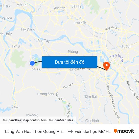 Làng Văn Hóa Thôn Quảng Phúc, Đt87 to viện đại học Mở Hà Nội map