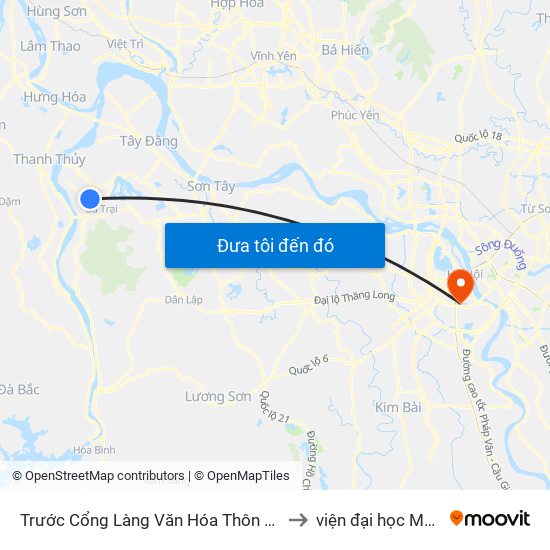 Trước Cổng Làng Văn Hóa Thôn 2, Ba Trại, Ba Vì to viện đại học Mở Hà Nội map