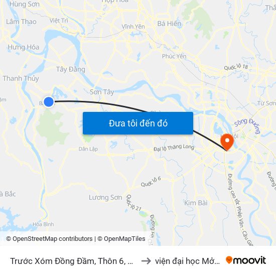 Trước Xóm Đồng Đầm, Thôn 6, Ba Trại, Ba Vì to viện đại học Mở Hà Nội map